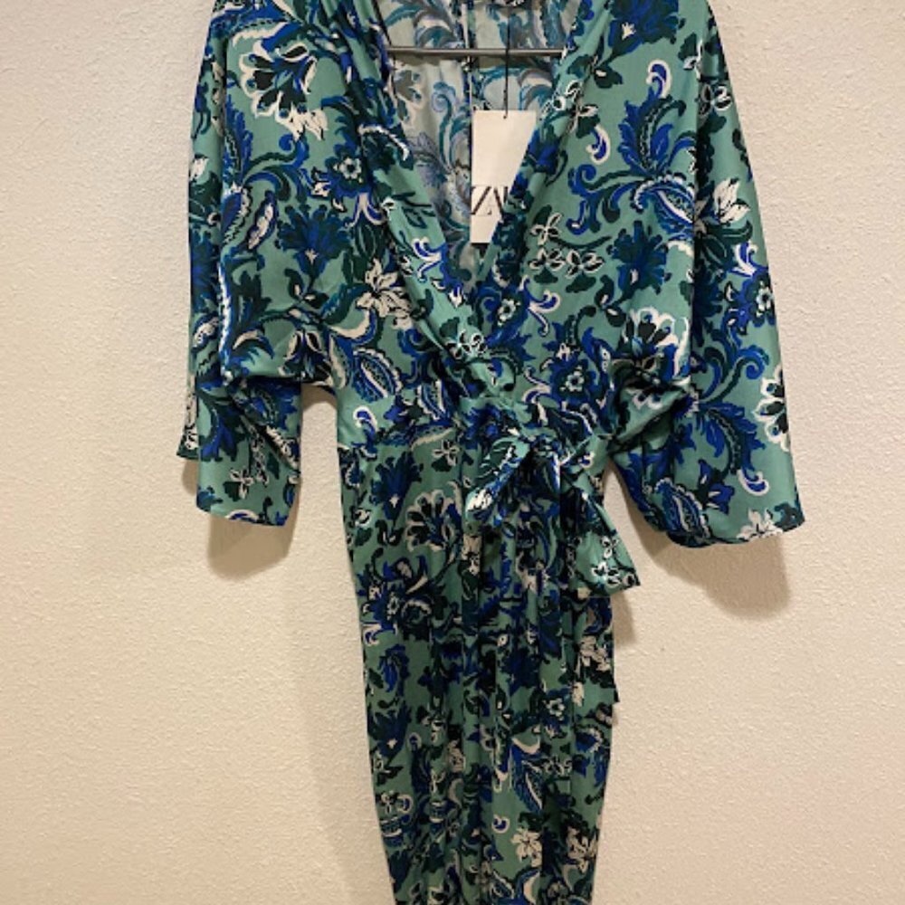 Zara Pattern Silk Jumpsuit